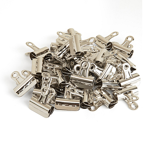 Business Source Bulldog Grip Clips No. 1 - 1.3" Width - for Paper - Heavy Duty - Silver - 36 / Box (BSN58500)