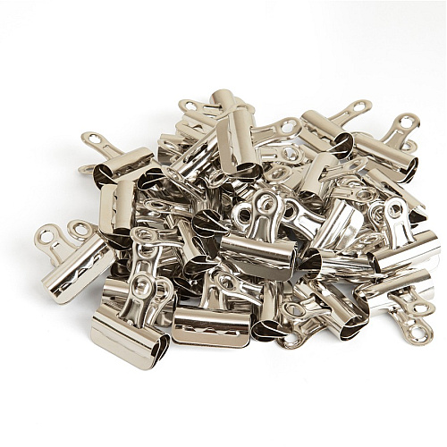 Business Source Bulldog Grip Clips No. 1 - 1.3" Width - for Paper - Heavy Duty - Silver - 36 / Box (BSN58500)