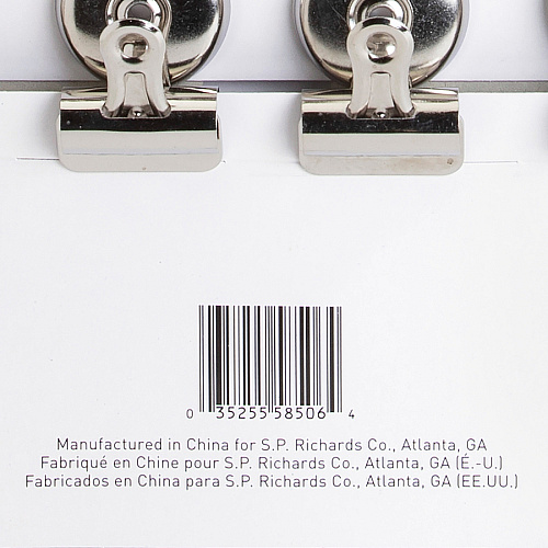 Business Source Magnetic Grip Clips Pack No. 1 - 1.3" Width - for Paper - Magnetic, Heavy Duty - Silver - 18 / Box (BSN58506)