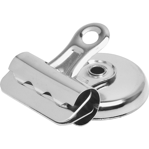 Business Source Magnetic Grip Clips Pack No. 1 - 1.3" Width - for Paper - Magnetic, Heavy Duty - Silver - 18 / Box (BSN58506)