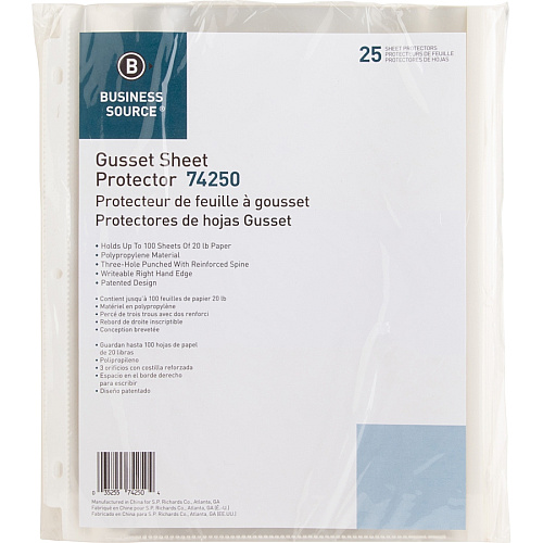 Business Source Heavy-duty Sheet Protectors 8.5" Width x 4 mil Thickness - 100 x Sheet Capacity - Ring Binder - Top Loading - Clear - 25 / Pack (BSN74250)
