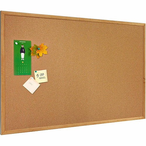 Lorell Bulletin Board 48" Board Height x 72" Board Width - Cork Surface - Long Lasting, Warp Resistant - Oak Oak Frame - 1 Each (LLR19071)