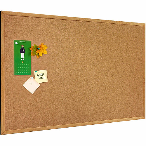 Lorell Bulletin Board 48" Board Height x 72" Board Width - Cork Surface - Long Lasting, Warp Resistant - Oak Oak Frame - 1 Each (LLR19071)
