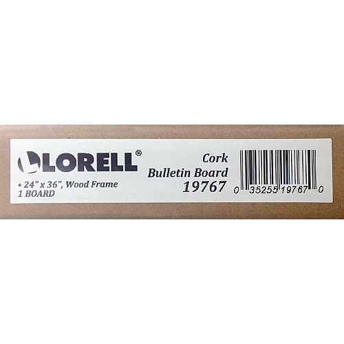 Lorell Bulletin Board 24" Board Height x 36" Board Width - Cork Surface - Long Lasting, Warp Resistant - Brown Oak Frame - 1 Each (LLR19767)