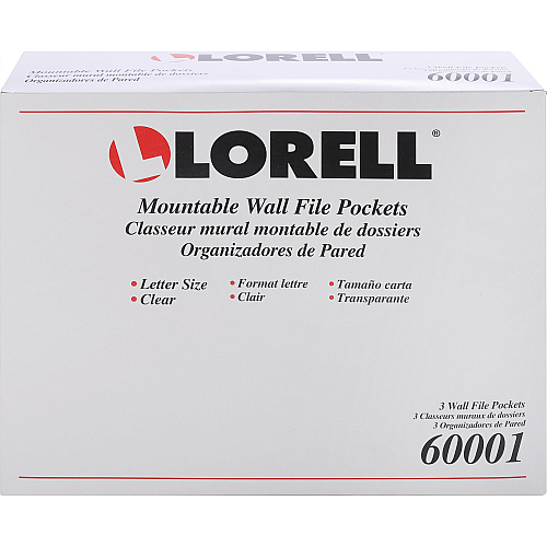 Lorell Wall File Pockets 14.75" Height x 13.13" Width x 4.25" Depth - Clear - 3 / Pack (LLR60001)