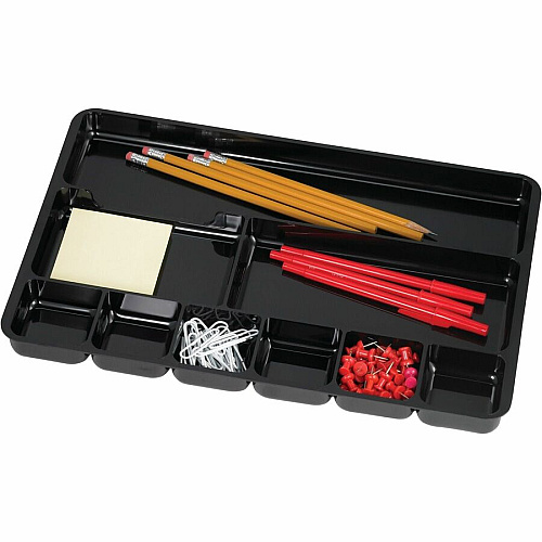 Lorell Drawer Tray Organizer 9 Compartment(s) - 1.25" Height x 14" Width x 9.38" Depth - Black - 1 Each (LLR60006)