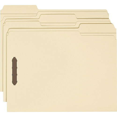 Business Source 1/3 Tab Cut Letter Recycled Fastener Folder 8 1/2" x 11" - 2 Fastener(s) - 10% Recycled - 50 / Box (BSN17213)