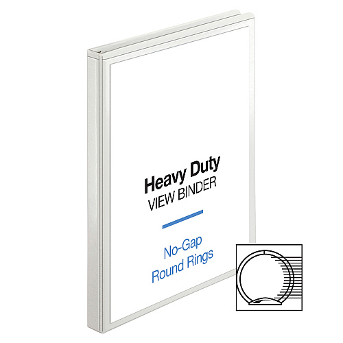 Business Source Round-ring View Binder 1/2" Binder Capacity - Letter - 8 1/2" x 11" Sheet Size - 125 Sheet Capacity - Fastener(s): Round Ring - Pocket(s): 2, Internal - Polypropylene, Chipboard, Board - White - Wrinkle-free, Non-glare, Transfer (BSN19551)