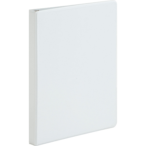 Business Source Round-ring View Binder 1/2" Binder Capacity - Letter - 8 1/2" x 11" Sheet Size - 125 Sheet Capacity - Fastener(s): Round Ring - Pocket(s): 2, Internal - Polypropylene, Chipboard, Board - White - Wrinkle-free, Non-glare, Transfer (BSN19551)