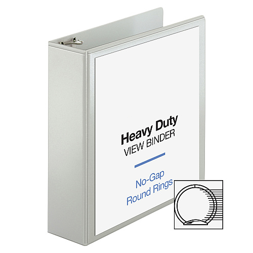 Business Source Round-ring View Binder 3" Binder Capacity - Letter - 8 1/2" x 11" Sheet Size - 625 Sheet Capacity - Fastener(s): Round Ring - Pocket(s): 2, Internal - Polypropylene, Chipboard, Board - White - Wrinkle-free, Non-glare, Transfer S (BSN19751)