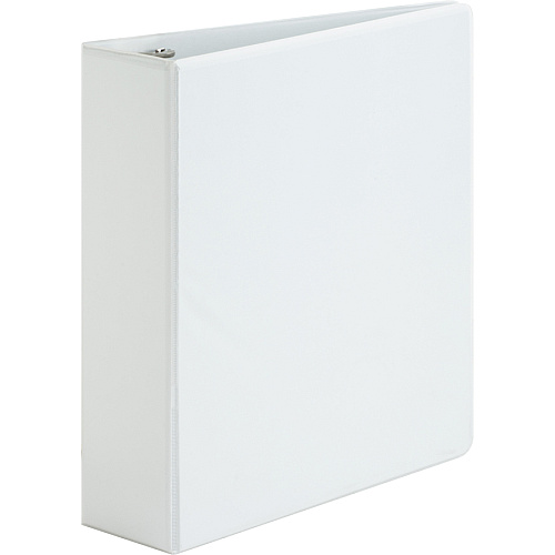 Business Source Round-ring View Binder 3" Binder Capacity - Letter - 8 1/2" x 11" Sheet Size - 625 Sheet Capacity - Fastener(s): Round Ring - Pocket(s): 2, Internal - Polypropylene, Chipboard, Board - White - Wrinkle-free, Non-glare, Transfer S (BSN19751)