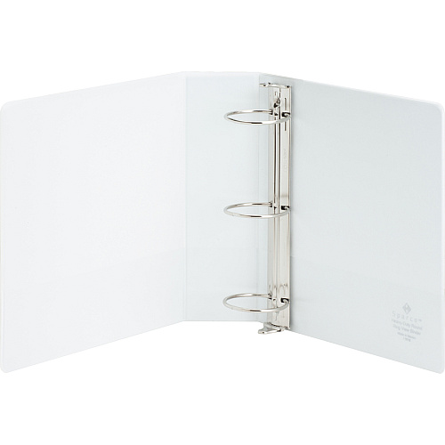 Business Source Round-ring View Binder 3" Binder Capacity - Letter - 8 1/2" x 11" Sheet Size - 625 Sheet Capacity - Fastener(s): Round Ring - Pocket(s): 2, Internal - Polypropylene, Chipboard, Board - White - Wrinkle-free, Non-glare, Transfer S (BSN19751)