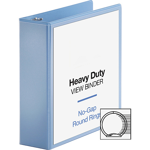Business Source Round-ring View Binder 3" Binder Capacity - Letter - 8 1/2" x 11" Sheet Size - 625 Sheet Capacity - Fastener(s): Round Ring - Pocket(s): 2, Internal - Polypropylene, Chipboard, Board - Light Blue - Wrinkle-free, Non-glare, Trans (BSN19752)