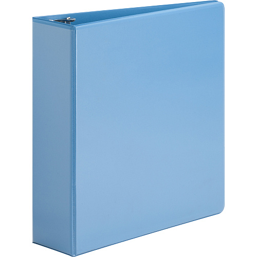 Business Source Round-ring View Binder 3" Binder Capacity - Letter - 8 1/2" x 11" Sheet Size - 625 Sheet Capacity - Fastener(s): Round Ring - Pocket(s): 2, Internal - Polypropylene, Chipboard, Board - Light Blue - Wrinkle-free, Non-glare, Trans (BSN19752)