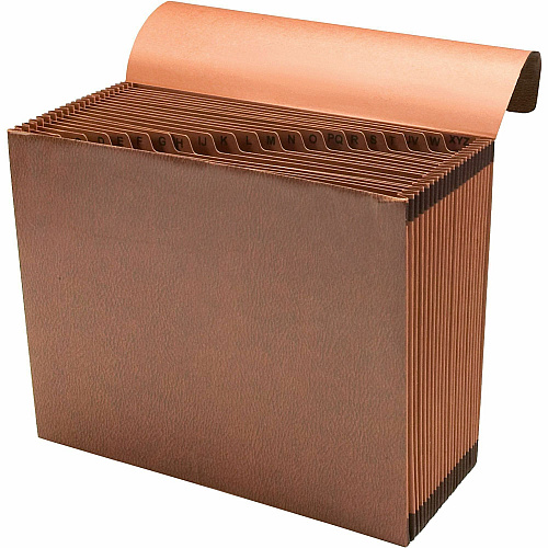 Business Source Letter Recycled Expanding File 8 1/2" x 11" - 21 Pocket(s) - Brown - 30% Recycled - 1 Each (BSN23680)