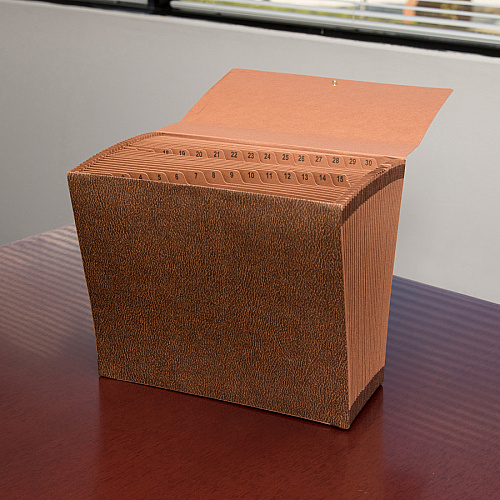 Business Source Letter Recycled Expanding File 8 1/2" x 11" - 31 Pocket(s) - Brown - 30% Recycled - 1 Each (BSN23681)