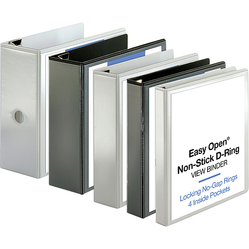 Business Source Locking D-Ring View Binder 1 1/2" Binder Capacity - Letter - 8 1/2" x 11" Sheet Size - 325 Sheet Capacity - Fastener(s): D-Ring - Pocket(s): 4, Inside Front & Back - Polypropylene, Chipboard - Black - Recycled - Acid-free, Non-g (BSN26958)