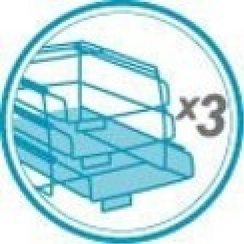 Alba Letter Tray 3 Tier(s) - 15.16" Height x 12.40" Width x 9.45" Depth - Anti-slip - Metal, Plastic - 1 Each (COR3F)