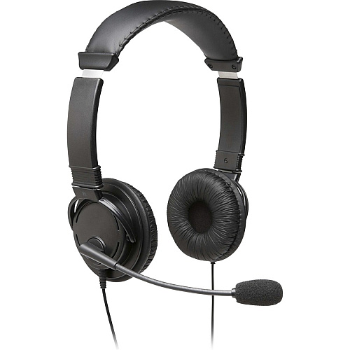 Kensington USB-A Headphones with Mic Stereo - USB Type A - Wired - Over-the-head - Binaural - Supra-aural - 6 ft Cable - Noise Cancelling Microphone (97601)