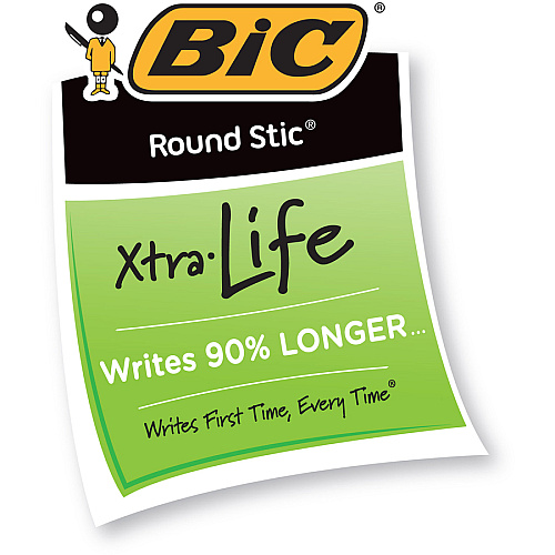 BIC Round Stic Ballpoint Pens Medium Pen Point - Blue Ink - Blue Barrel - 1/Box - 6 / Bundle (GSM11BEBD)