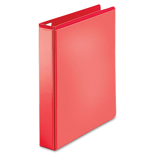 Business Source Red D-ring Binder 1 1/2" Binder Capacity - Letter - 8 1/2" x 11" Sheet Size - Fastener(s): D-Ring - Pocket(s): 4 - Polypropylene - Red - Non-stick, Clear Overlay, Ink-transfer Resistant, Labeling Area - 1 Each (BSN26980)