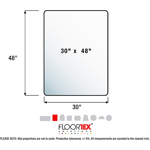 Ecotex Evolutionmat Ecotex&reg; Enhanced Polymer Rectangular Chair Mat with Anti-Slip Backing for Hard Floors - 30" x 48" Hard Floor, Pile Carpet, Home, Office - 48" Length x 30" Width x 0.075" Depth x 0.075" Thickness - Rectangular - Polym (ECO123048AEP)