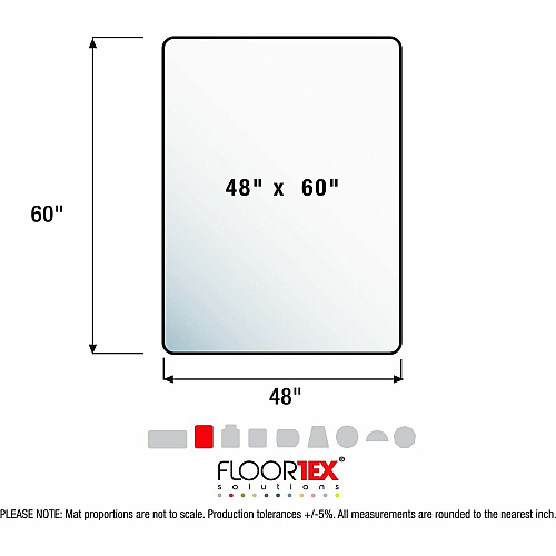 Floortex Ecotex&reg; Enhanced Polymer Rectangular Chair Mat for Hard Floors - 48" x 60" Hard Floor - 60" Length x 48" Width x 0.075" Depth x 0.080" Thickness - Rectangular - Clear - 1 Each (FCECO124860E)
