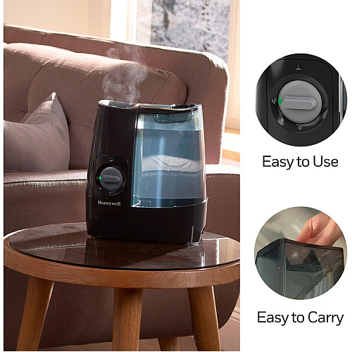 Honeywell HWM845 Warm Mist Humidifier Warm Mist - 1 gal Tank - 520 Sq. ft. - Black (HWM845B)