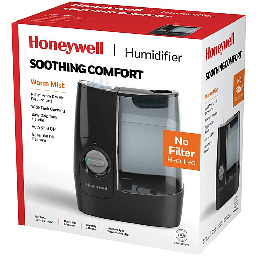Honeywell HWM845 Warm Mist Humidifier Warm Mist - 1 gal Tank - 520 Sq. ft. - Black (HWM845B)