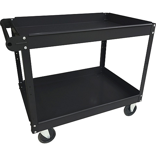 Lorell Utility Cart 2 Shelf - 400 lb Capacity - Steel - 30" Length x 16" Width x 32" Height - Black - 1 Each (LLR59689)