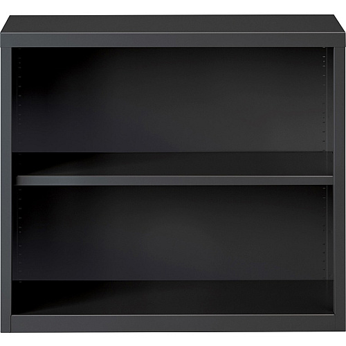 Lorell Fortress Series Bookcase 30" Height x 34.5" Width x 12.6" Depth - 2 Shelve(s) - Material: Steel - Finish: Charcoal, Powder Coated - Adjustable Shelf, Welded, Durable (LLR59691)
