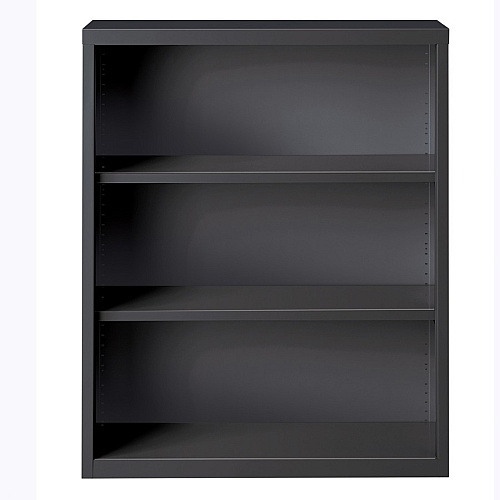Lorell Fortress Series Bookcase 42" Height x 34.5" Width x 13" Depth - 3 Shelve(s) - Material: Steel - Finish: Charcoal, Powder Coated - Adjustable Shelf, Welded, Durable (LLR59692)