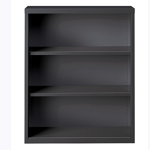 Lorell Fortress Series Bookcase 42" Height x 34.5" Width x 13" Depth - 3 Shelve(s) - Material: Steel - Finish: Charcoal, Powder Coated - Adjustable Shelf, Welded, Durable (LLR59692)