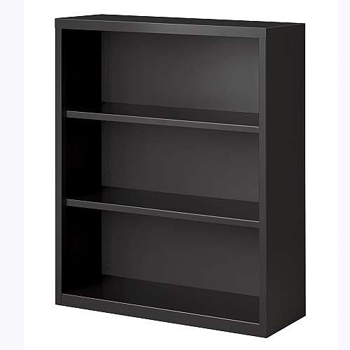 Lorell Fortress Series Bookcase 42" Height x 34.5" Width x 13" Depth - 3 Shelve(s) - Material: Steel - Finish: Charcoal, Powder Coated - Adjustable Shelf, Welded, Durable (LLR59692)