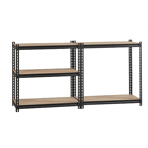 Lorell Iron Horse 2300 lb Capacity Riveted Shelving 5 Shelf(ves) - 72" Height x 36" Width x 18" Depth - 30% Recycled - Black - Steel, Particleboard - 1 Each (LLR59697)