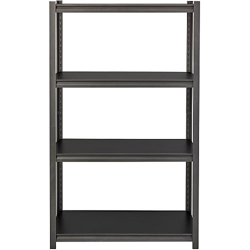 Lorell Iron Horse 3200 lb Capacity Riveted Shelving 4 Shelf(ves) - 60" Height x 36" Width x 18" Depth - 30% Recycled - Black - Steel, Laminate - 1 Each (LLR59700)