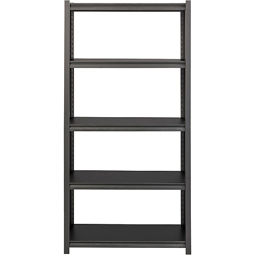 Lorell Iron Horse 3200 lb Capacity Riveted Shelving 5 Shelf(ves) - 72" Height x 36" Width x 18" Depth - 30% Recycled - Black - Steel, Laminate - 1 Each (LLR59701)