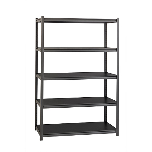 Lorell Iron Horse 3200 lb Capacity Riveted Shelving 5 Shelf(ves) - 72" Height x 48" Width x 18" Depth - 30% Recycled - Black - Steel, Laminate - 1 Each (LLR59702)