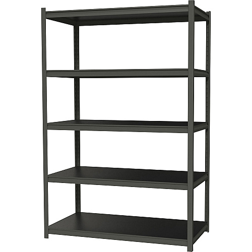 Lorell Iron Horse 3200 lb Capacity Riveted Shelving 5 Shelf(ves) - 72" Height x 48" Width x 18" Depth - 30% Recycled - Black - Steel, Laminate - 1 Each (LLR59702)