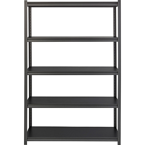 Lorell Iron Horse 3200 lb Capacity Riveted Shelving 5 Shelf(ves) - 72" Height x 48" Width x 24" Depth - 30% Recycled - Black - Steel, Laminate - 1 Each (LLR59703)