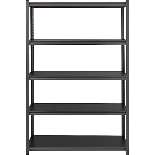 Lorell Iron Horse 3200 lb Capacity Riveted Shelving 5 Shelf(ves) - 72" Height x 48" Width x 24" Depth - 30% Recycled - Black - Steel, Laminate - 1 Each (LLR59703)
