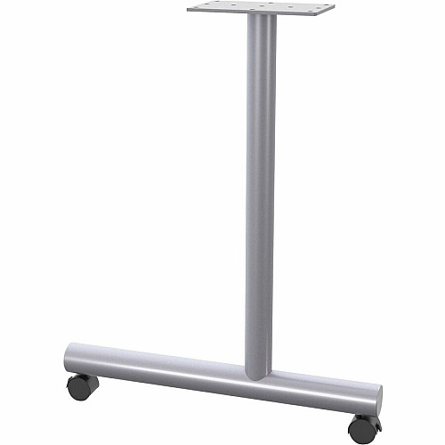 Lorell Training Table C-Leg Table Base with 2" Casters Metallic Silver C-leg Base - 27" Height x 1.50" Width x 22" Depth - 1 Set (LLR61628)