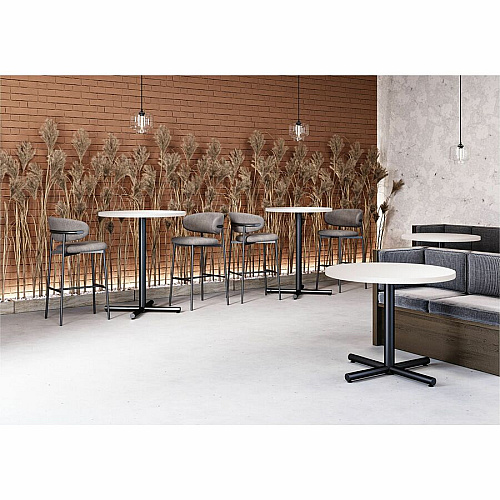Lorell Hospitality Cafe-Height Table X-Leg Base Metallic Silver X-shaped Base - 30" Height x 36" Width x 36" Depth - Assembly Required - 1 Each (LLR61629)