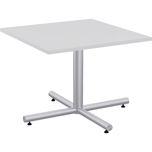 Lorell Hospitality Cafe-Height Table X-Leg Base Metallic Silver X-shaped Base - 30" Height x 36" Width x 36" Depth - Assembly Required - 1 Each (LLR61629)