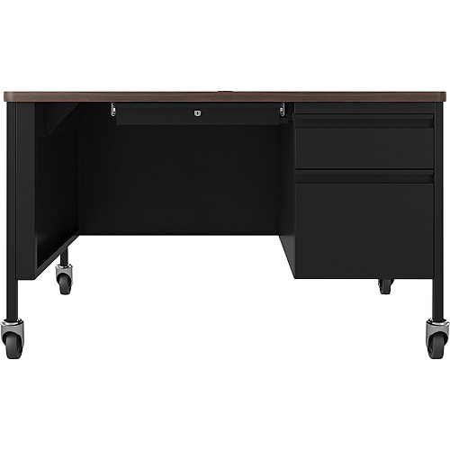 Lorell Fortress Series 48" Mobile Right-Pedestal Teachers Desk 29.5" Height x 48" Width x 30" DepthBox, File Drawer(s) - Single Pedestal on Right Side - T-mold Edge (LLR66943)