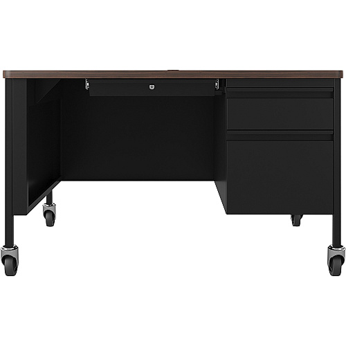 Lorell Fortress Series 48" Mobile Right-Pedestal Teachers Desk 29.5" Height x 48" Width x 30" DepthBox, File Drawer(s) - Single Pedestal on Right Side - T-mold Edge (LLR66943)