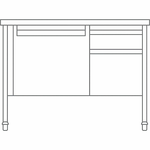 Lorell Fortress Series 48" Mobile Right-Pedestal Teachers Desk 29.5" Height x 48" Width x 30" DepthBox, File Drawer(s) - Single Pedestal on Right Side - T-mold Edge (LLR66943)