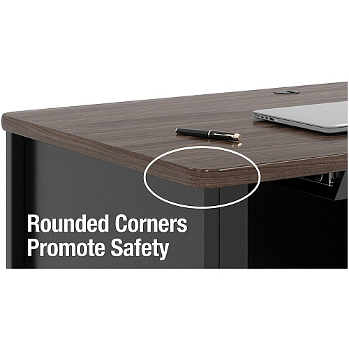 Lorell Fortress Series Mobile Double-Pedestal Teachers Desk 29.5" Height x 60" Width x 30" DepthBox, File Drawer(s) - Double Pedestal - T-mold Edge (LLR66945)