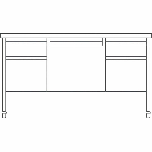 Lorell Fortress Series Mobile Double-Pedestal Teachers Desk 29.5" Height x 60" Width x 30" DepthBox, File Drawer(s) - Double Pedestal - T-mold Edge (LLR66945)
