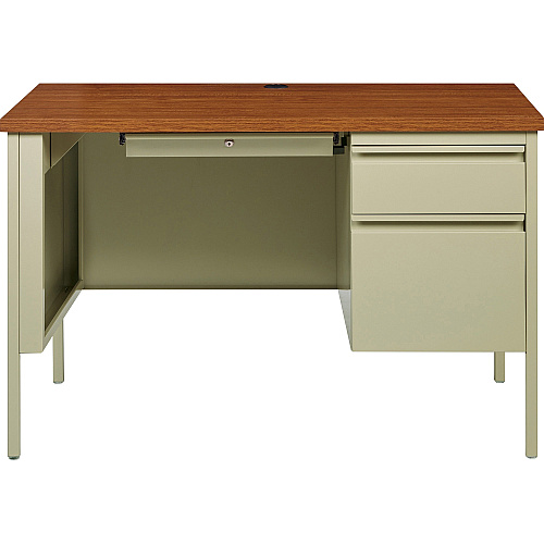 Lorell Fortress Series 45-1/2" Right Single-Pedestal Desk 29.5" Height x 45.5" Width x 24" Depth, x 1.1" Thickness Table TopBox, File Drawer(s) - Single Pedestal on Right Side - Square Edge (LLR66947)